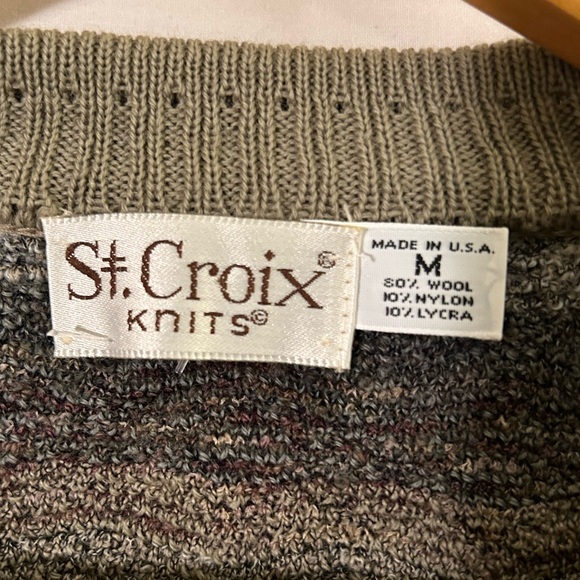 St Croix Knits Wool Blend Cardigan Sweater Vest Size Medium - Picture 5 of 8